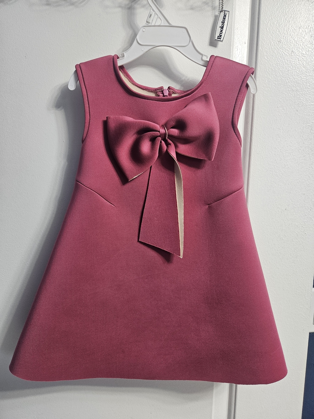 Toddler Girl Rose Pink Bow A-Line Party Dress